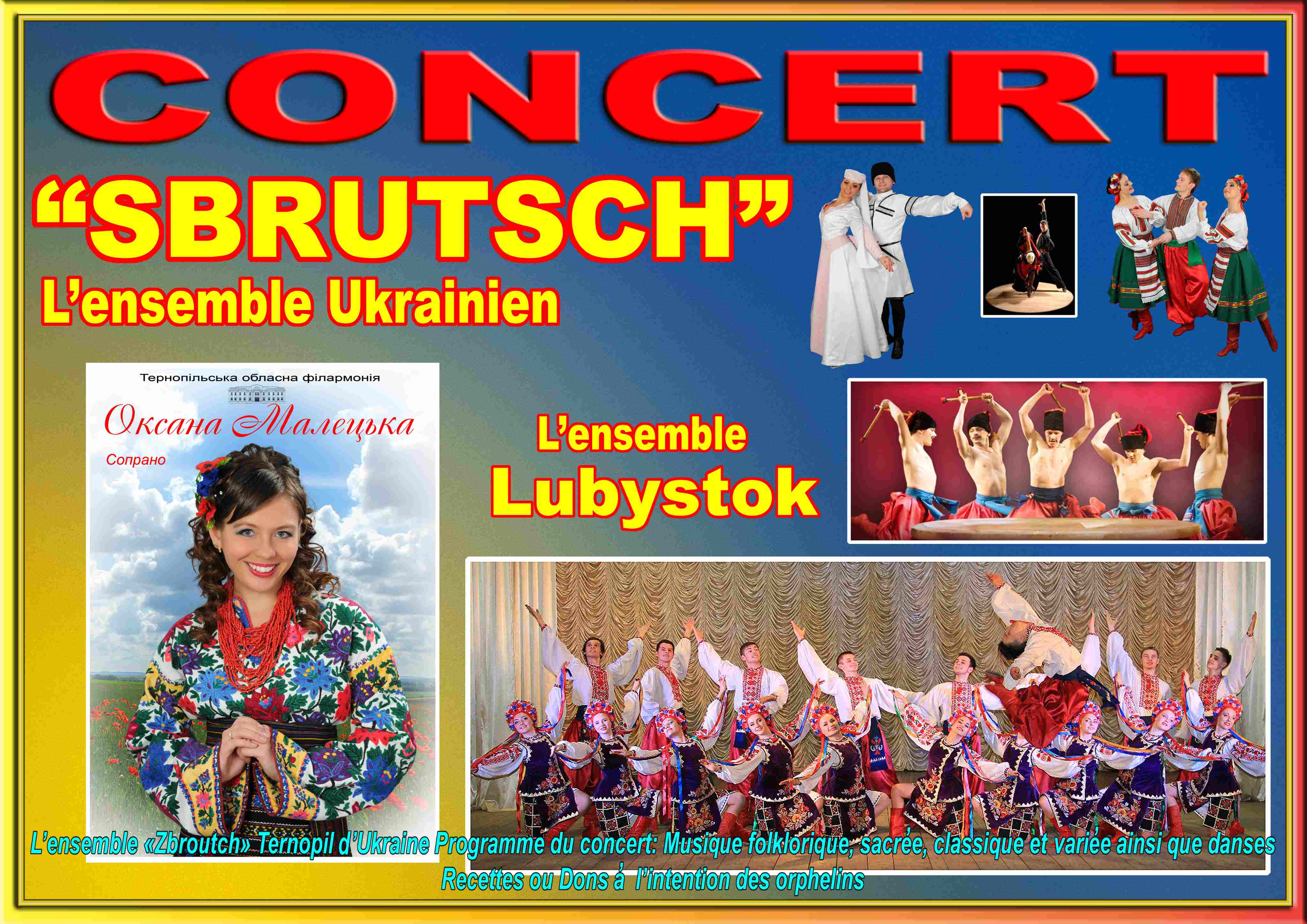 Affiche du concert de l'ensemble ukrainien Sbrutsch