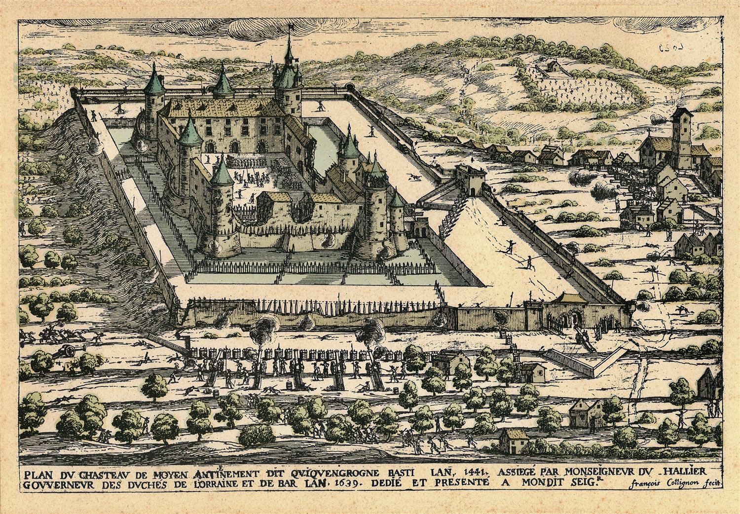 Plan du siège de 1639, gravure de François Collignon
