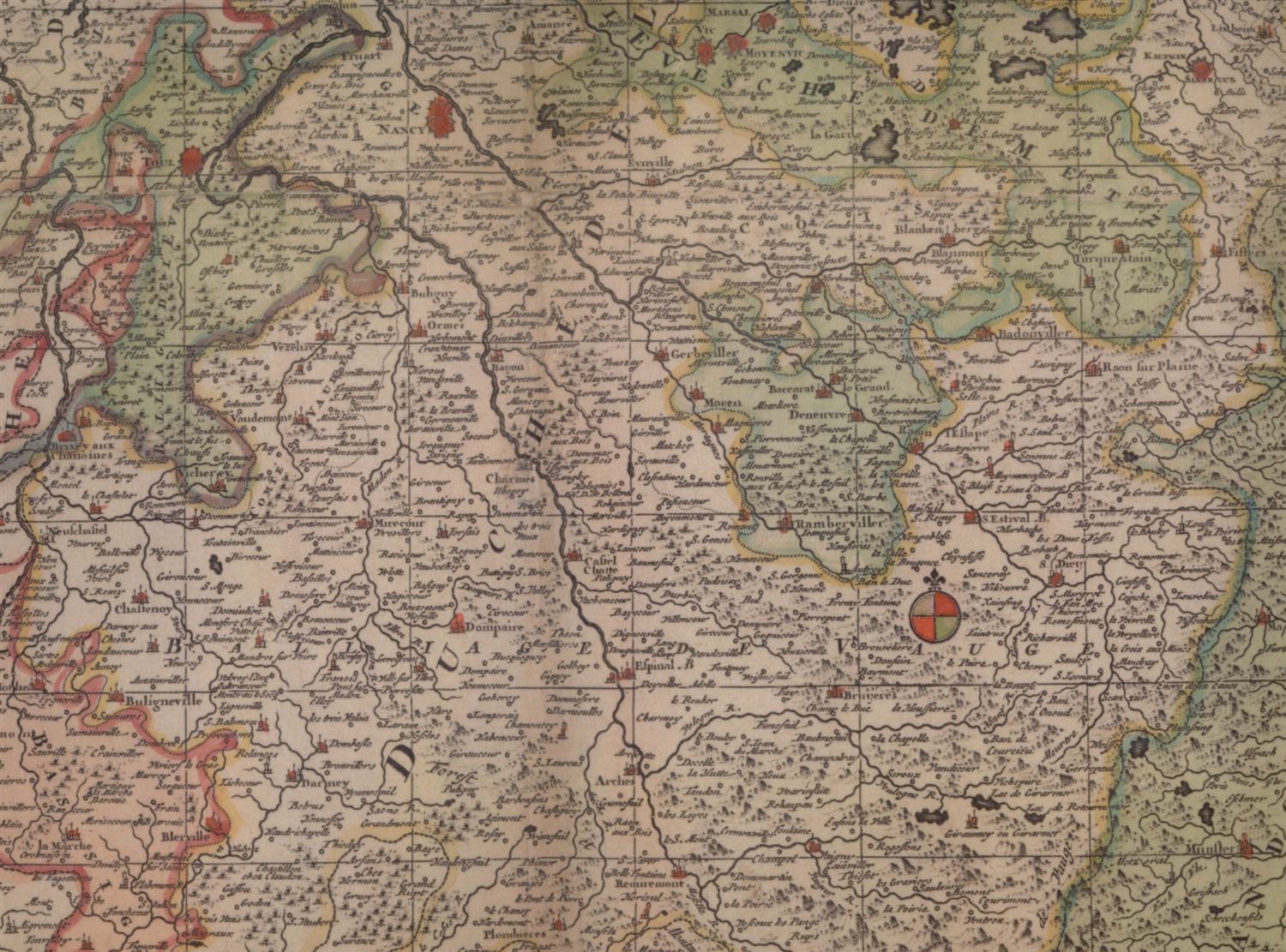 Carte ancienne de l'évêché de Metz, à l'accueil